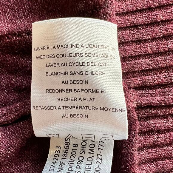 Natural Reflections Knit Open Front Cardigan Burgundy Medium NWT - Picture 7 of 8